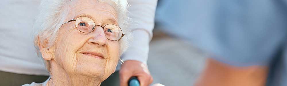 older woman in a wheelchair