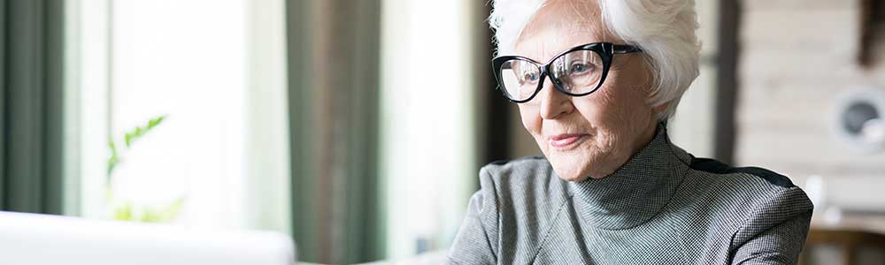 older women on a laptop